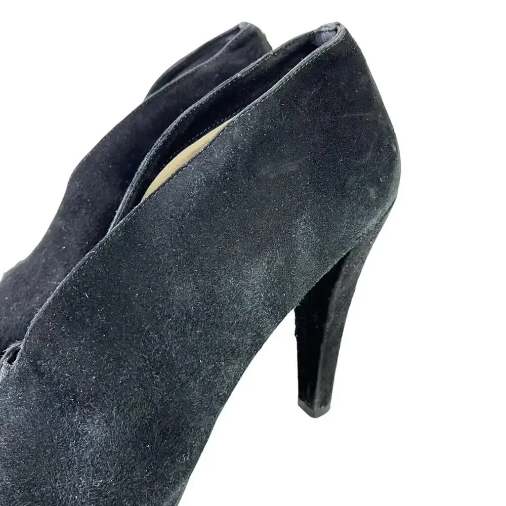 MICHAEL KORS Genuine Leather High Heels Suede Solid Black Pumps Shoes sz 10
